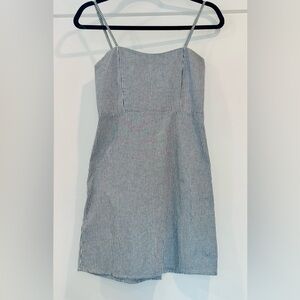 Brandy Melville Karla Mini Dress Women's One Size Blue Striped Spaghetti Strap